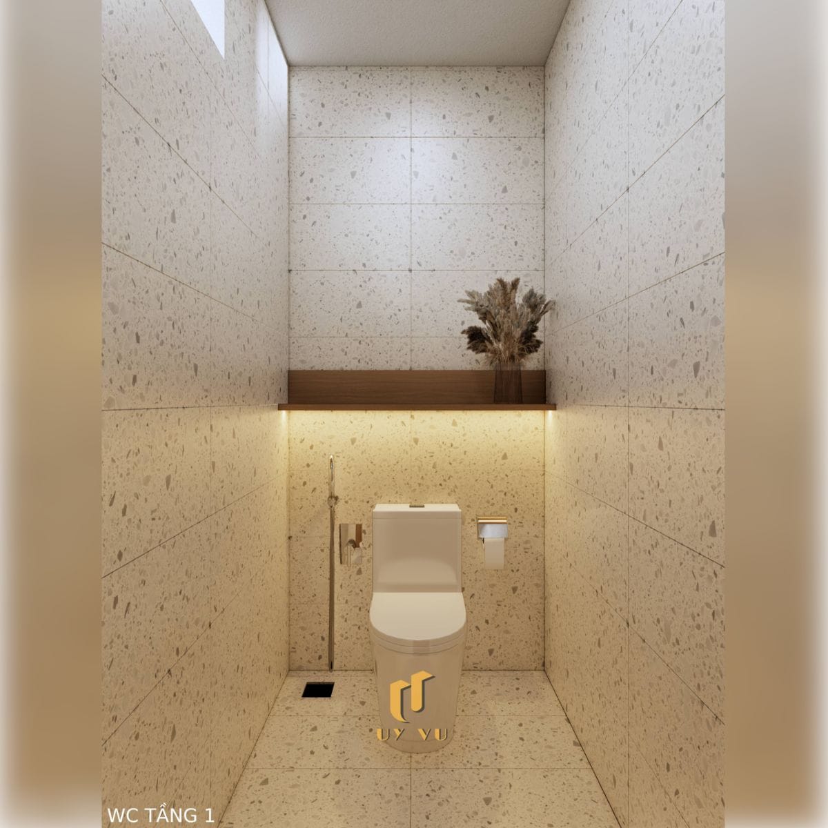 Căn Nhà Phố 3 Tầng Với Thiết Kế Độc Đáo Của Chị Duyên WC tầng 1 sang trọng nhà anh Long