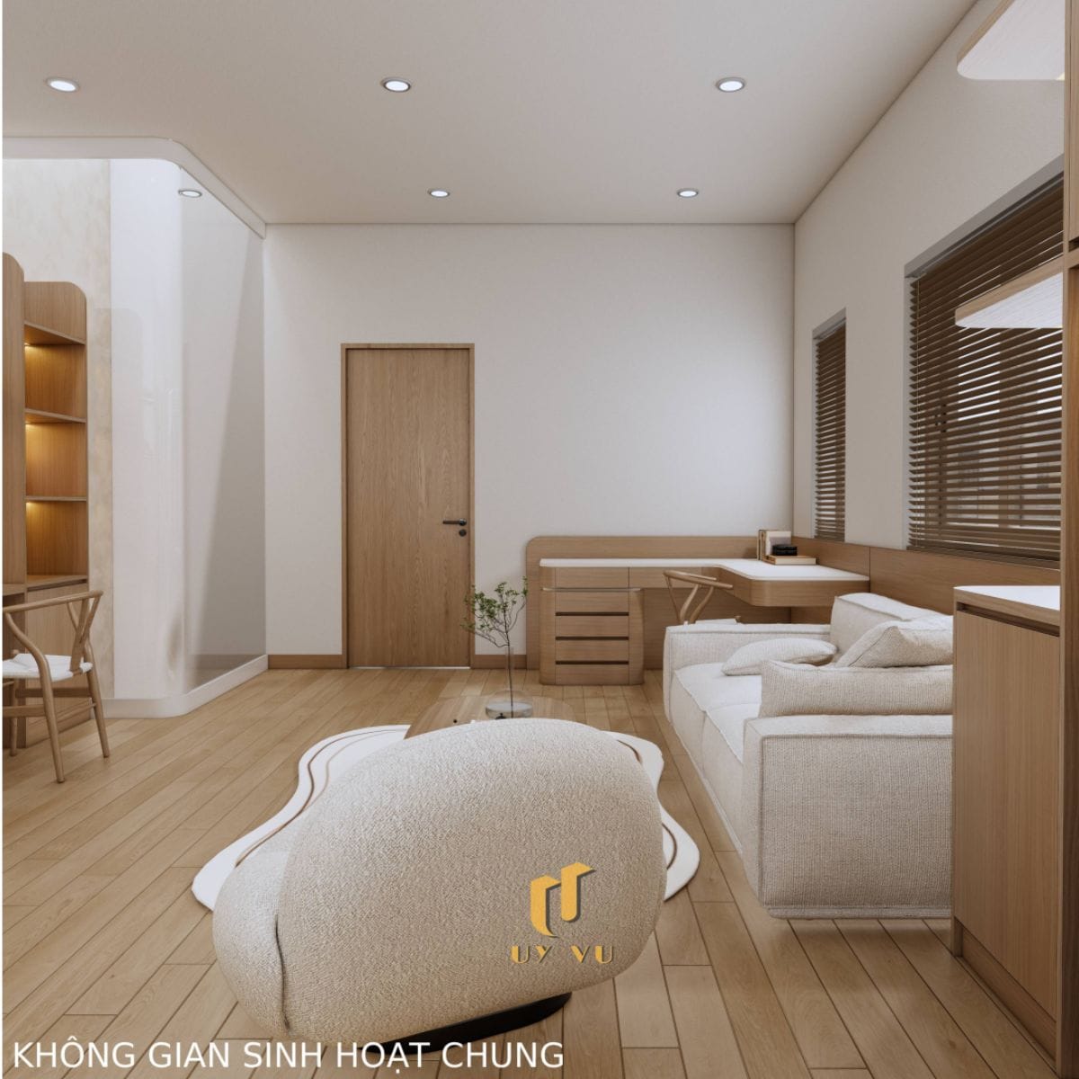 Căn Nhà Phố 3 Tầng Với Thiết Kế Độc Đáo Của Chị Duyên Không gian sinh hoạt chung tinh tế nhà anh Long