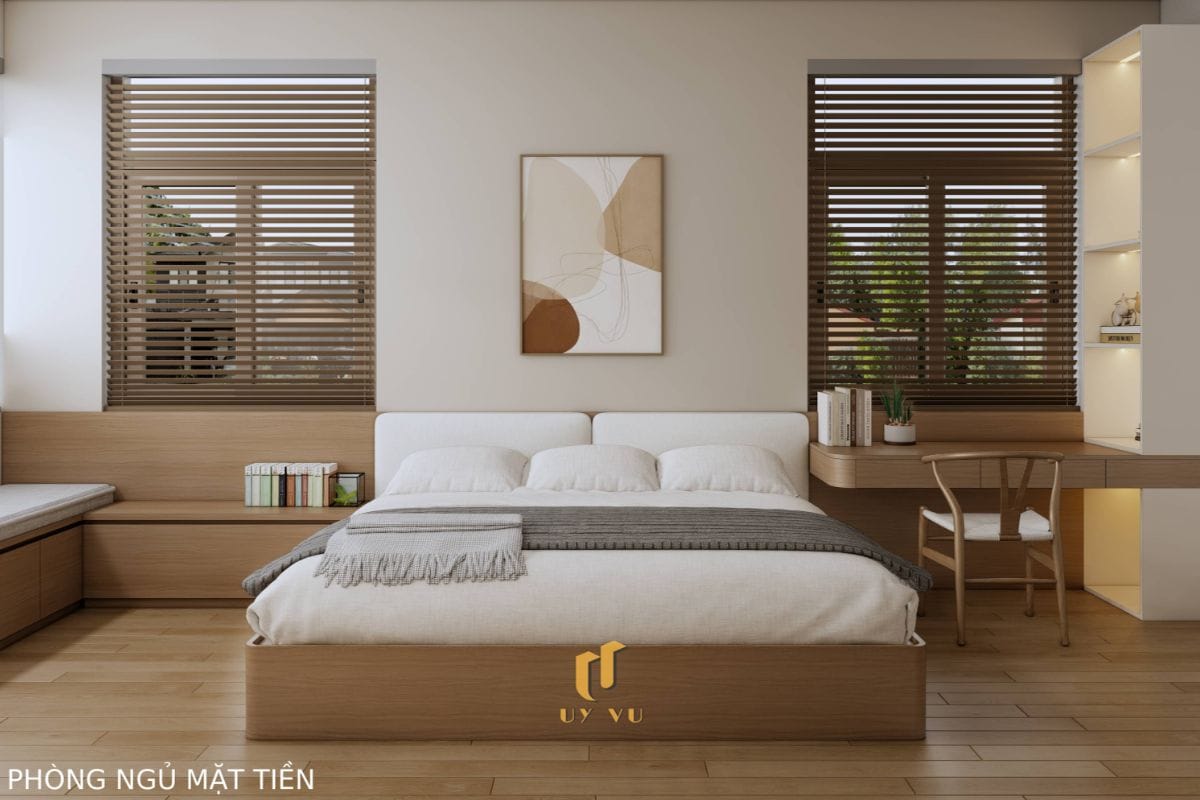 Căn Nhà Phố 3 Tầng Với Thiết Kế Độc Đáo Của Chị Duyên Phòng ngủ mặt tiền tinh tế nhà anh Long