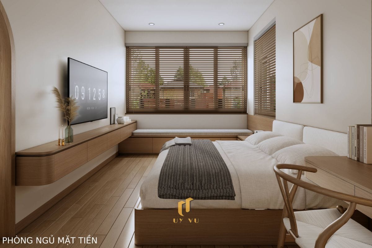 Căn Nhà Phố 3 Tầng Với Thiết Kế Độc Đáo Của Chị Duyên Phòng ngủ mặt tiền hiện đại nhà anh Long