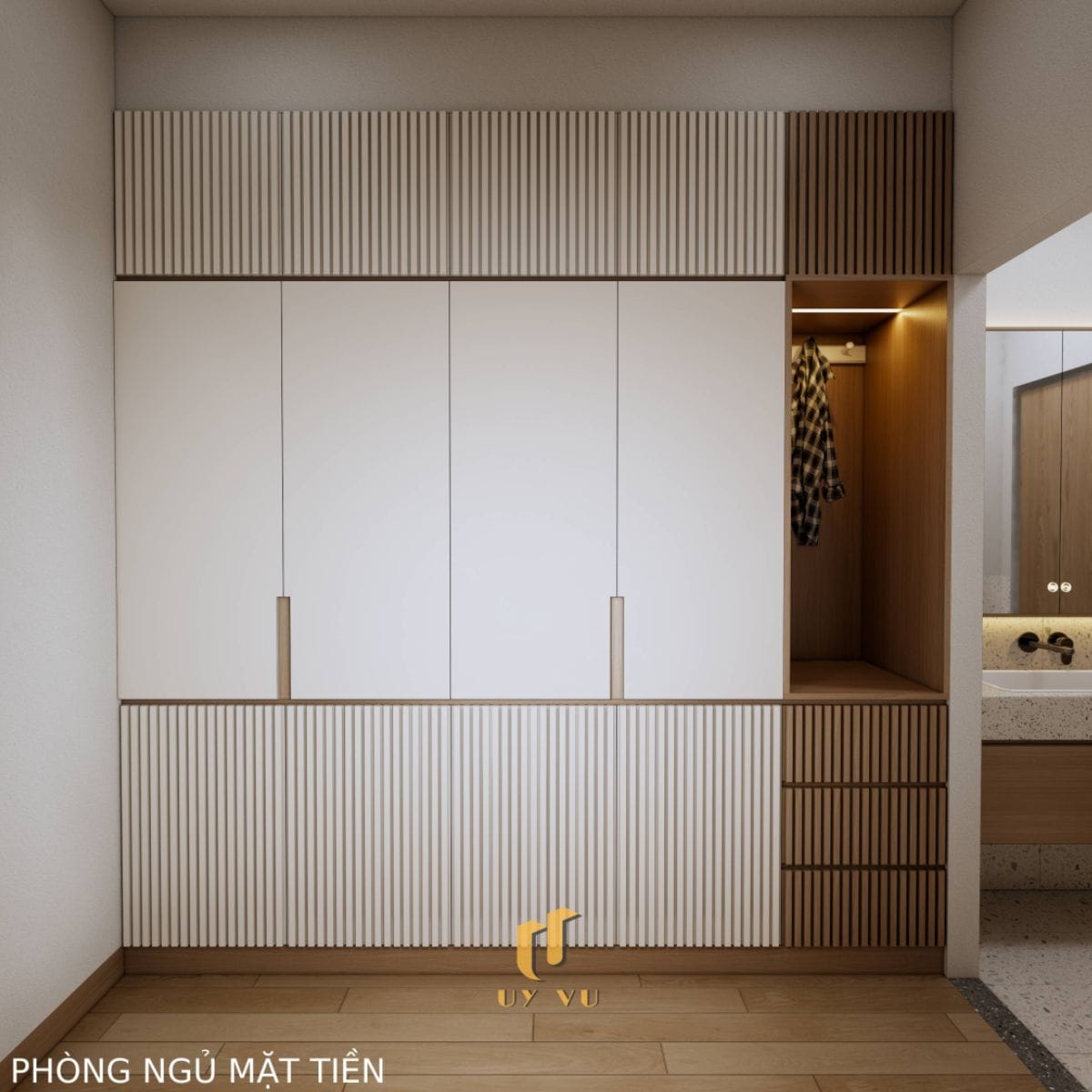 Căn Nhà Phố 3 Tầng Với Thiết Kế Độc Đáo Của Chị Duyên Tủ đồ phòng ngủ mặt tiền nhà anh Long