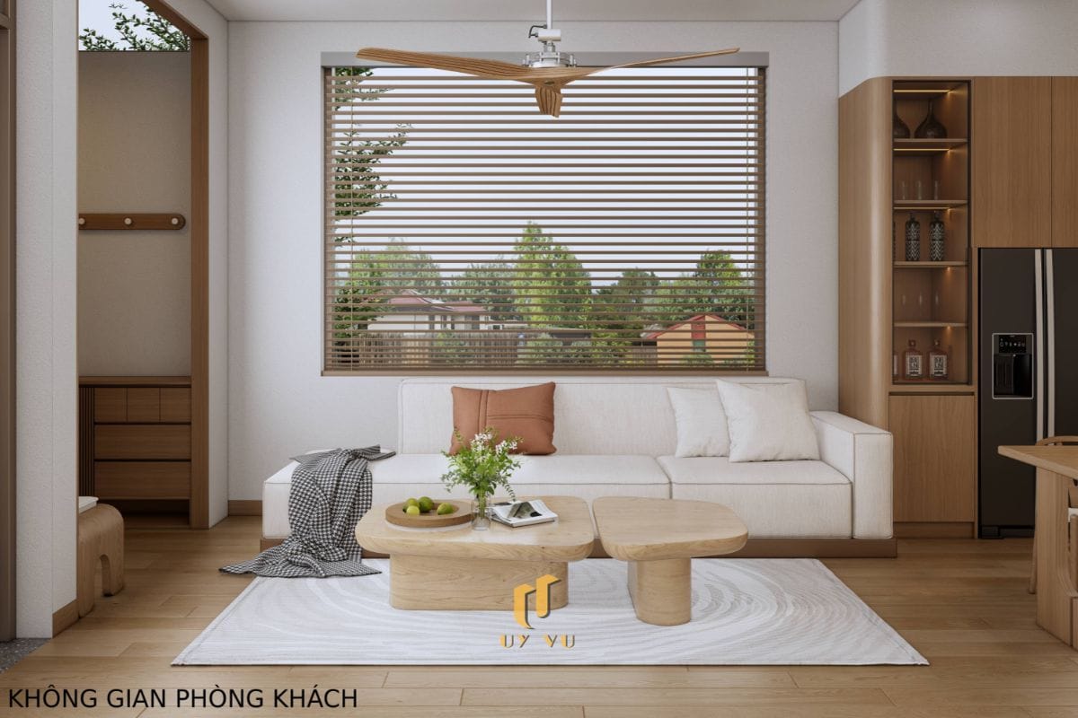 Căn Nhà Phố 3 Tầng Với Thiết Kế Độc Đáo Của Chị Duyên Phòng khách hiện đại nhà anh Long