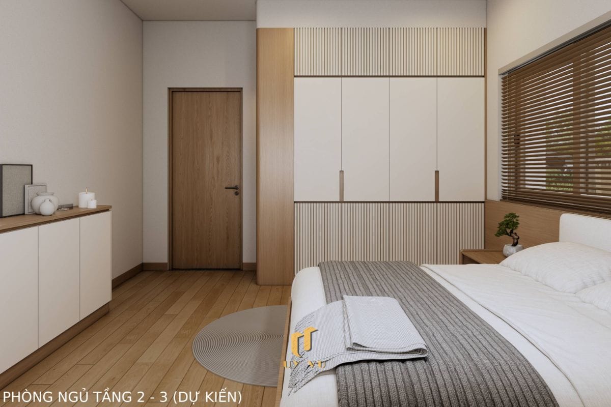 Căn Nhà Phố 3 Tầng Với Thiết Kế Độc Đáo Của Chị Duyên Phòng ngủ tầng 2-3 (dự kiến) tối giản nhà anh Long