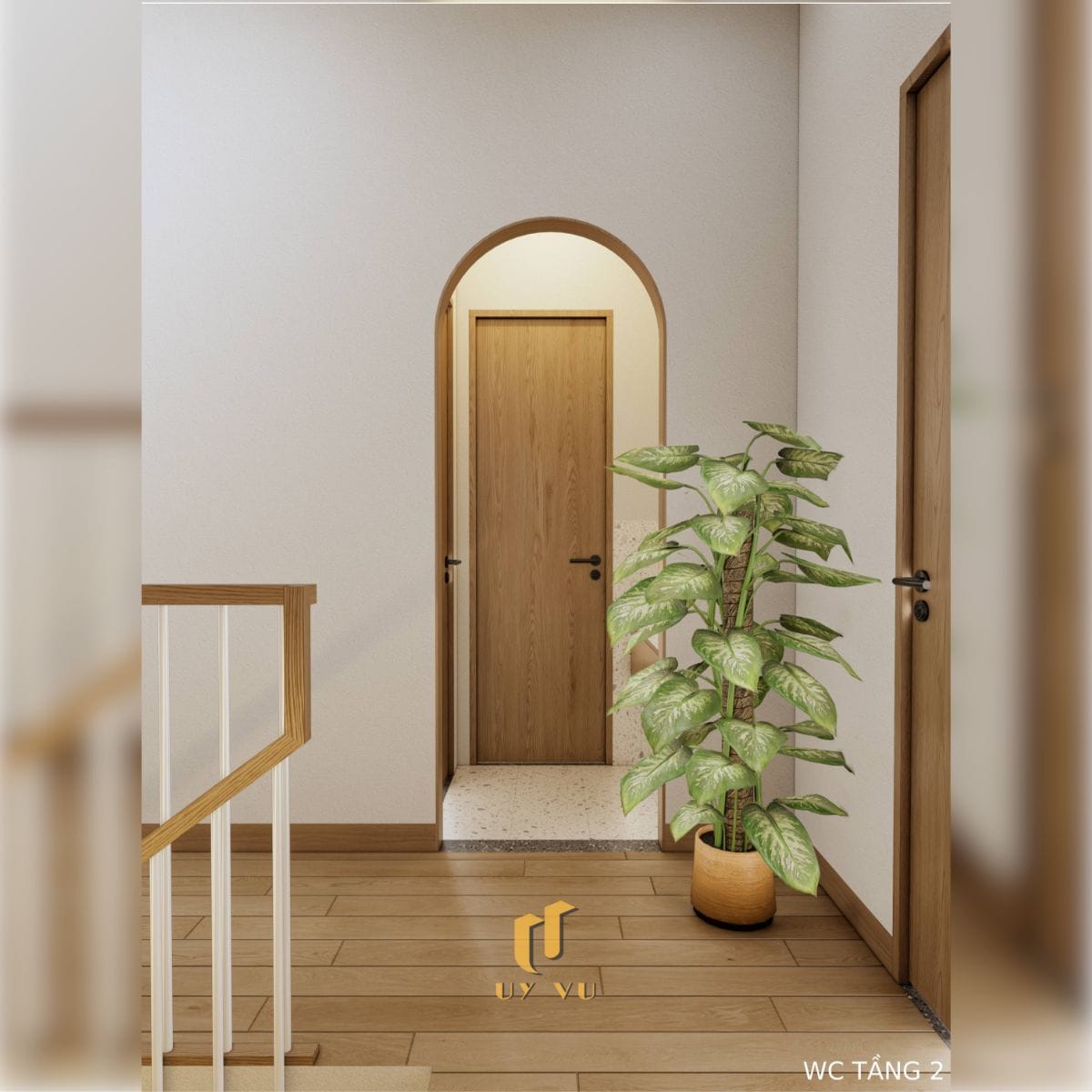 Căn Nhà Phố 3 Tầng Với Thiết Kế Độc Đáo Của Chị Duyên Lối vào WC tầng 2 nhà anh Long
