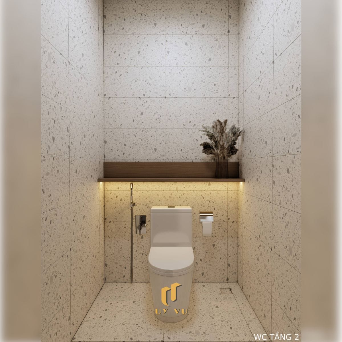 Căn Nhà Phố 3 Tầng Với Thiết Kế Độc Đáo Của Chị Duyên WC tầng 2 hiện đại nhà anh Long