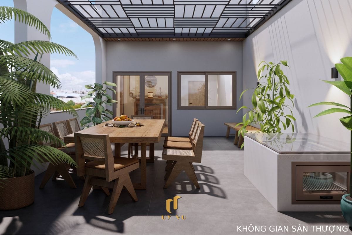Căn Nhà Phố 3 Tầng Với Thiết Kế Độc Đáo Của Chị Duyên Không gian sân thượng nhà anh Long