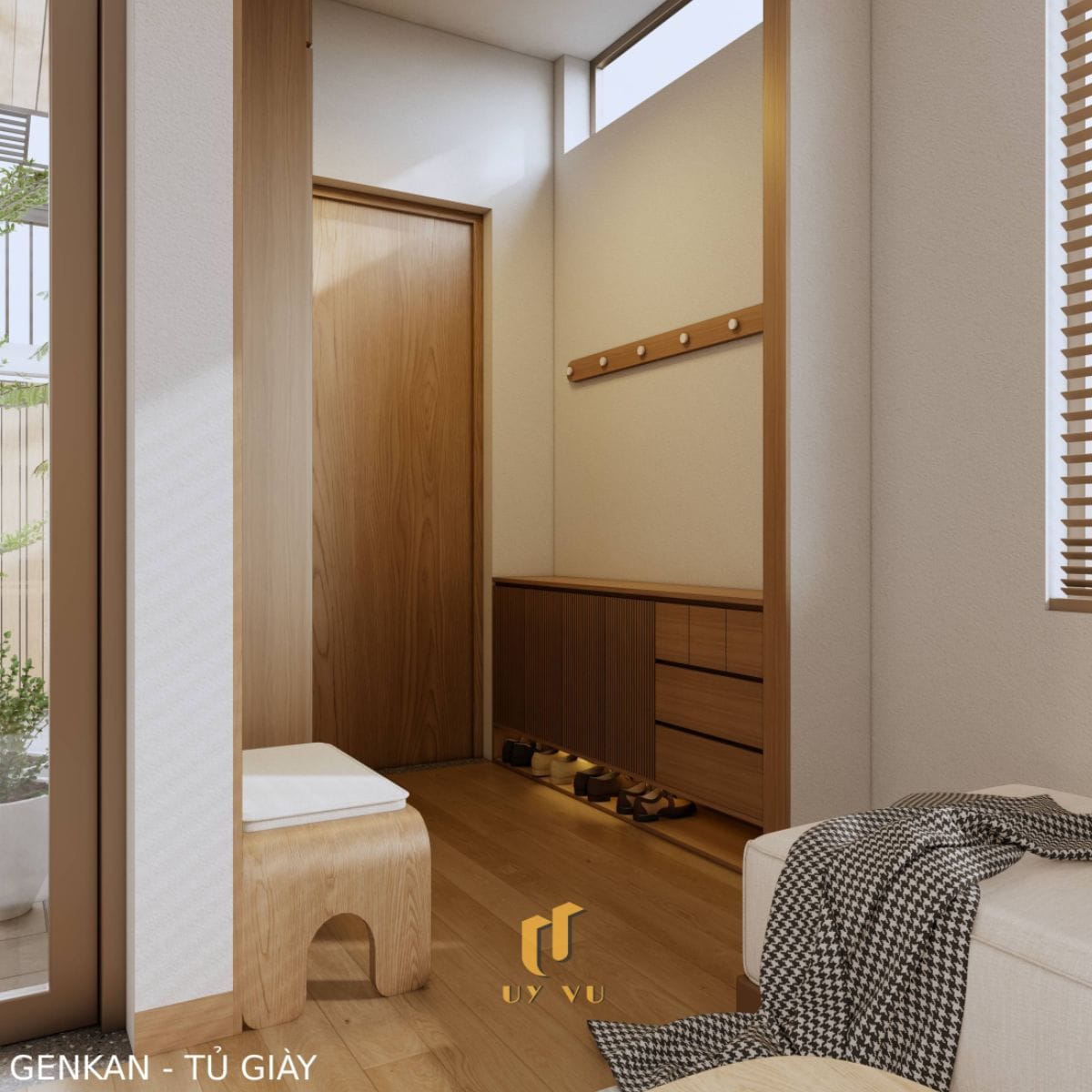 Căn Nhà Phố 3 Tầng Với Thiết Kế Độc Đáo Của Chị Duyên Genkan - tủ giày nhà anh Long