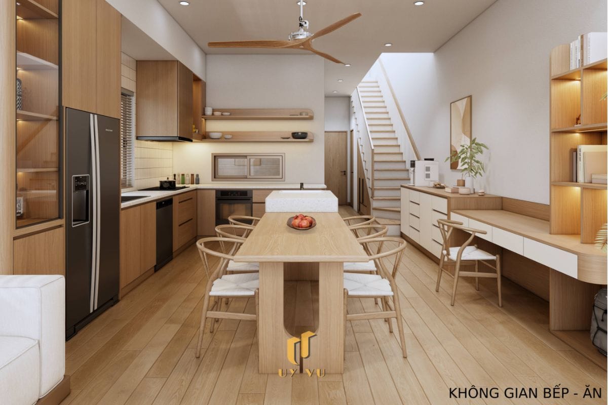Căn Nhà Phố 3 Tầng Với Thiết Kế Độc Đáo Của Chị Duyên Không gian bếp ăn nhà anh Long