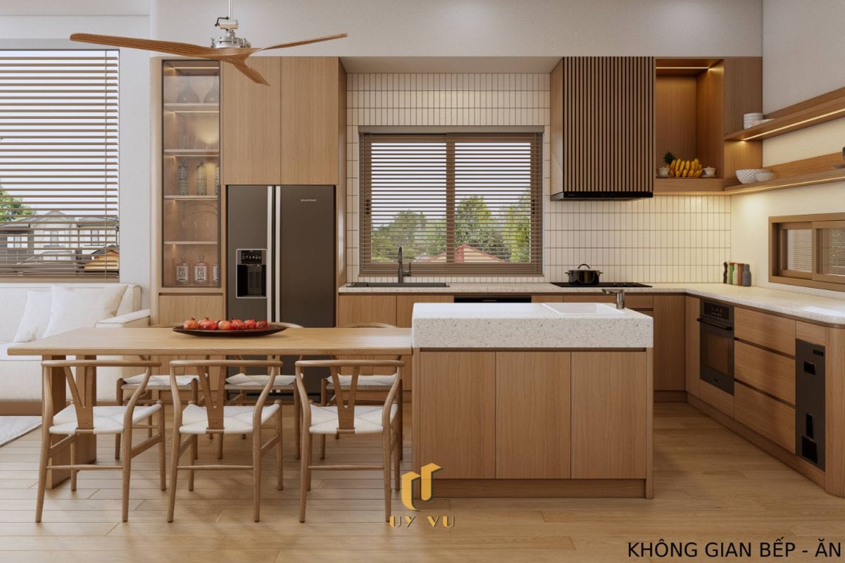 Căn Nhà Phố 3 Tầng Với Thiết Kế Độc Đáo Của Chị Duyên Không gian bếp ăn tiện nghi nhà anh Long