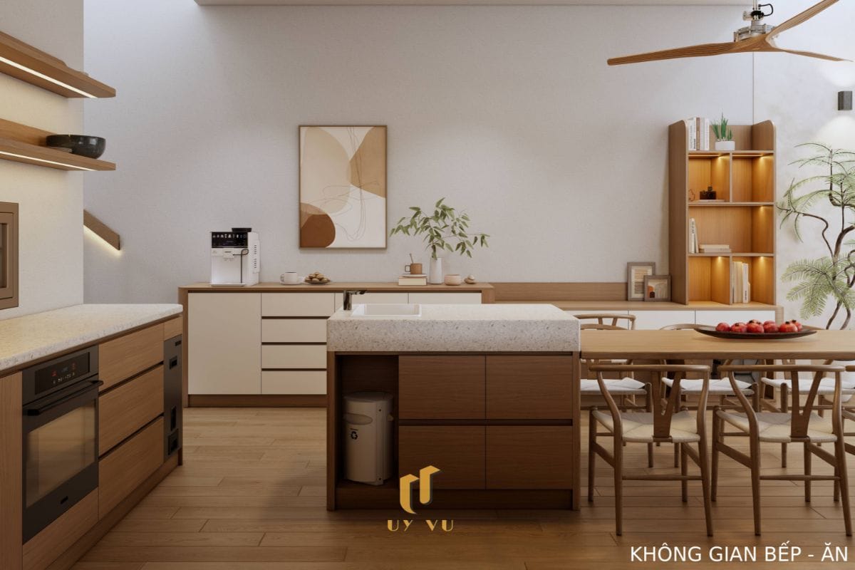 Căn Nhà Phố 3 Tầng Với Thiết Kế Độc Đáo Của Chị Duyên Không gian bếp ăn ấm cúng nhà anh Long