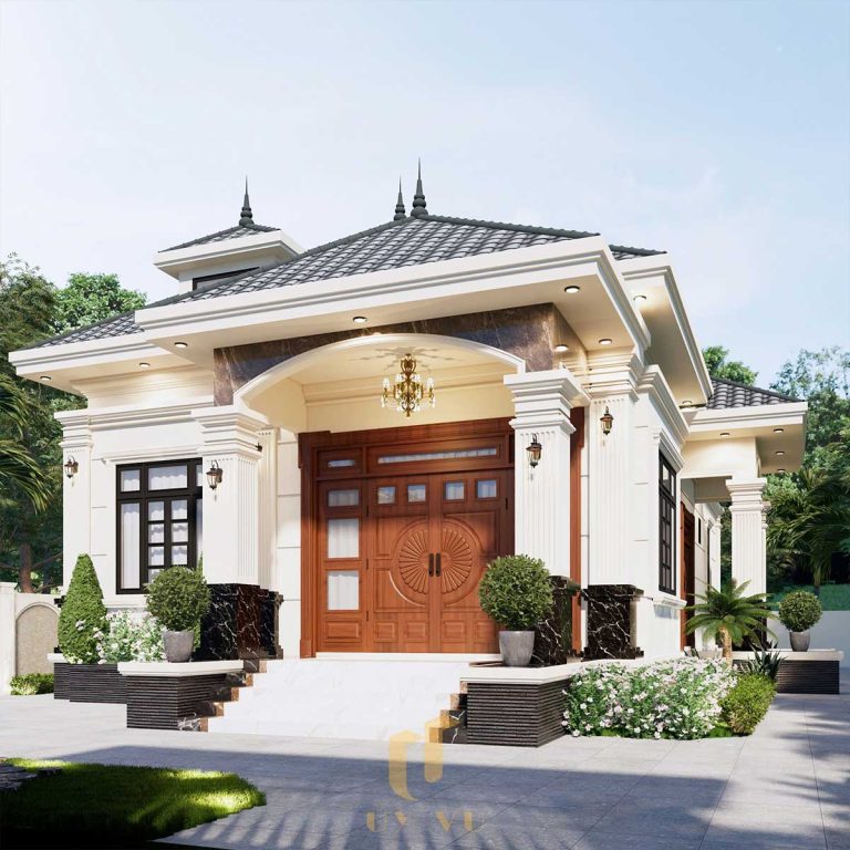 THIẾT KẾ BIỆT THỰ Biệt thự Tân Cổ Điển nhà anh Hảo - Hà Tĩnh