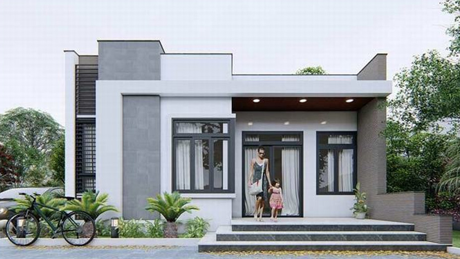 Chiêm ngưỡng các mẫu nhà vuông 1 tầng độc đáo và đẹp mắt hiện nay Mẫu nhà vuông 1 tầng mái bằng đẹp