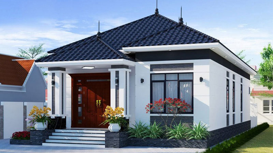 Chiêm ngưỡng các mẫu nhà vuông 1 tầng độc đáo và đẹp mắt hiện nay Mẫu nhà vuông 1 tầng mái nhật