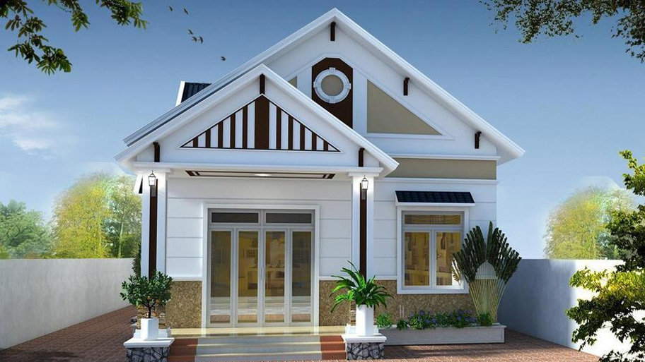 Những mẫu thiết kế nhà vuông 10m phố biến năm 2025 Mẫu thiết kế nhà vuông 100m2 1 tầng