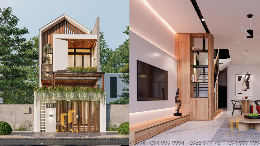 Những mẫu thiết kế nhà vuông 10m phố biến năm 2025 Mẫu thiết kế nhà vuông 10x10 2 tầng