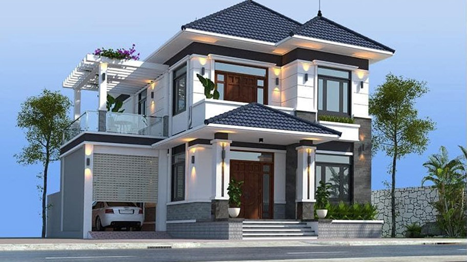 Khám phá các mẫu thiết kế nhà vuông 2 tầng đẹp và độc đáo Mẫu thiết kế nhà vuông 2 tầng đẹp mái Nhật