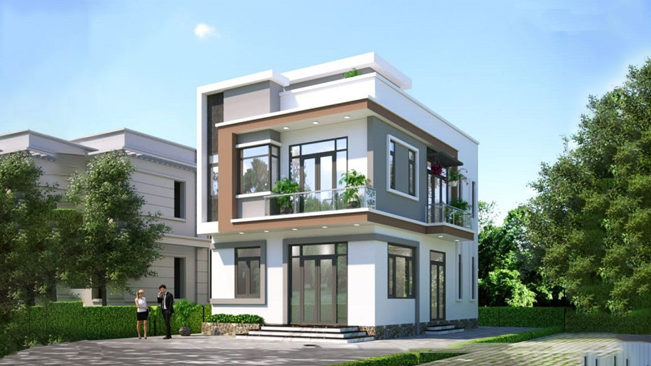 Khám phá các mẫu thiết kế nhà vuông 2 tầng đẹp và độc đáo Mẫu thiết kế nhà vuông 2 tầng mái bằng