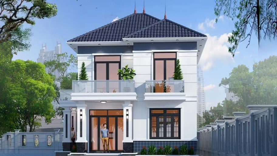 Khám phá các mẫu thiết kế nhà vuông 2 tầng đẹp và độc đáo Mẫu thiết kế nhà vuông 2 tầng mái Nhật