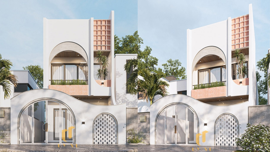 Khám phá những thiết kế nhà vuông 9m độc đáo 2025 Mẫu thiết kế nhà vuông 9x11m 2 tầng