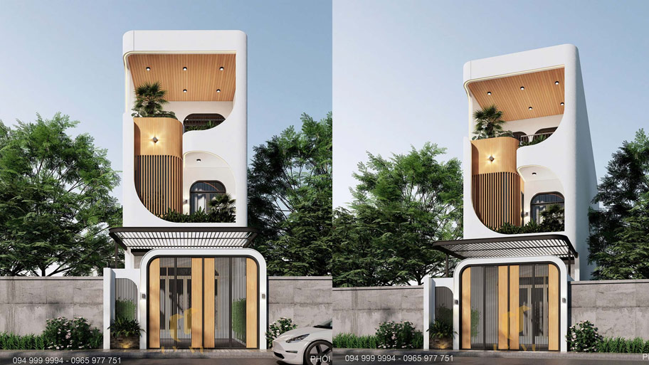 Khám phá những thiết kế nhà vuông 9m độc đáo 2025 Mẫu thiết kế nhà vuông 9x11m 3 tầng