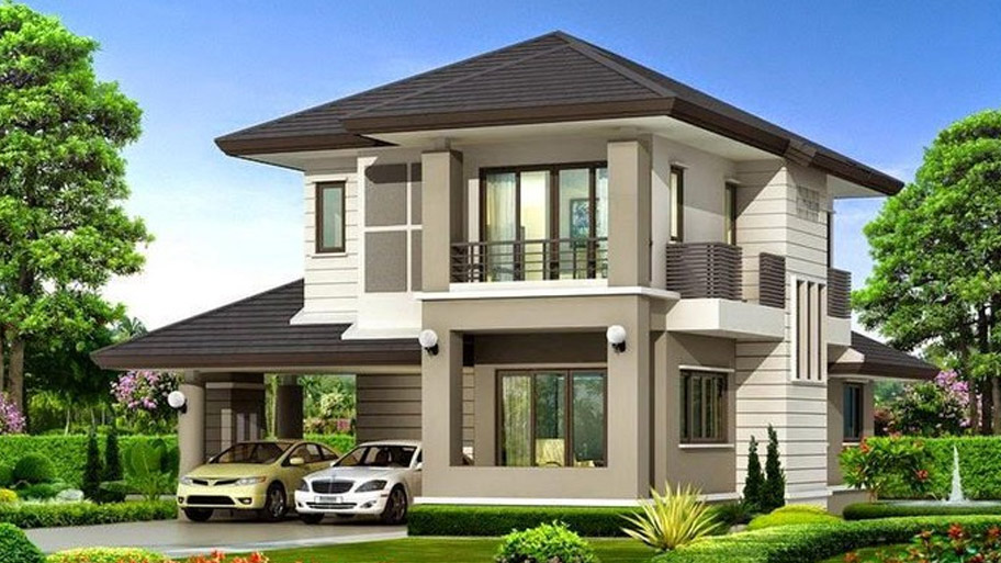 Khám phá các mẫu thiết kế nhà vuông 2 tầng đẹp và độc đáo Mẫu thiết kế nhà vuông đẹp 2 tầng có gara