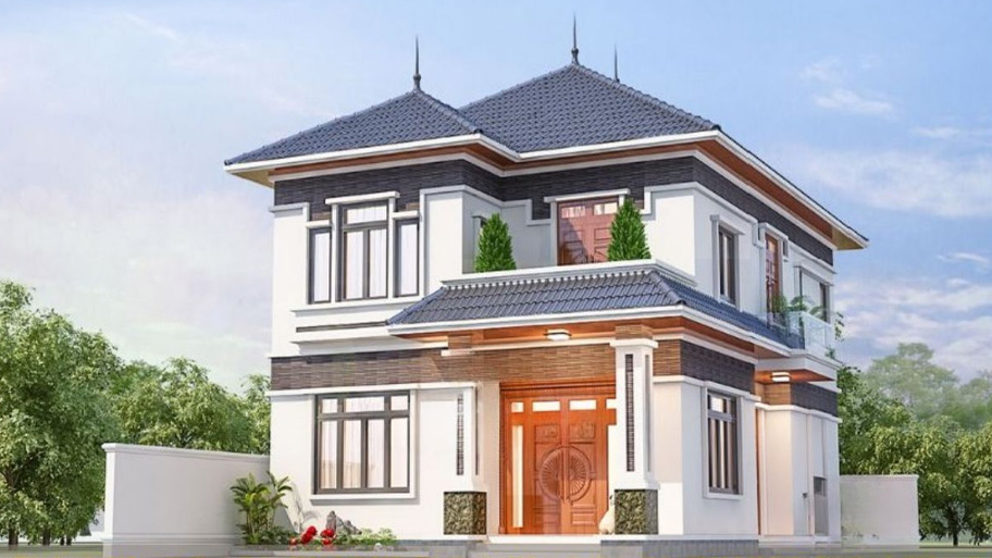 Khám phá các mẫu thiết kế nhà vuông 2 tầng đẹp và độc đáo Mẫu thiết kế nhà vuông đẹp 2 tầng mái Nhật