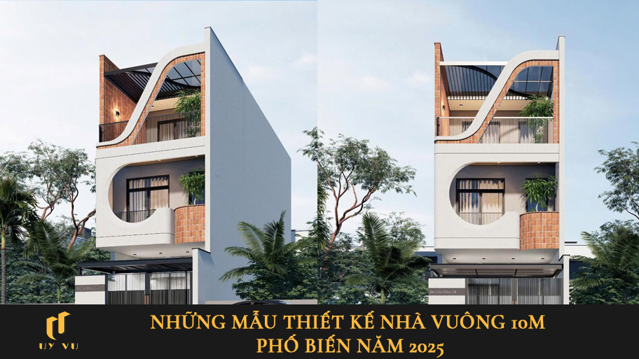 thiết kế nhà vuông 10m