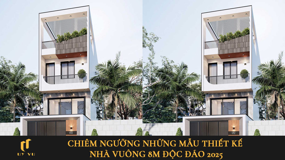 Thiết kế nhà vuông 8m