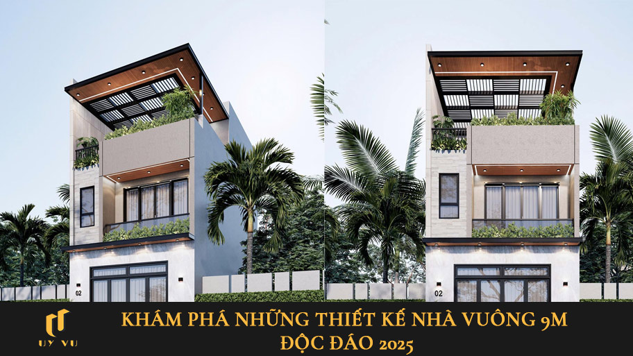 Thiết kế nhà vuông 9m