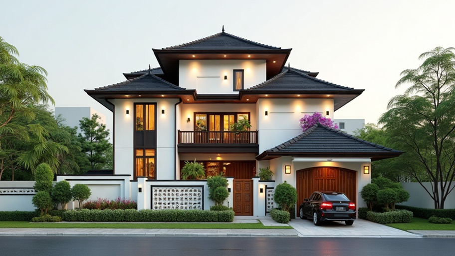Thiết kế nhà mái Nhật – Xu hướng tinh tế, hiện đại cho không gian sống Mẫu nhà mái Nhật phong cách Đông Dương