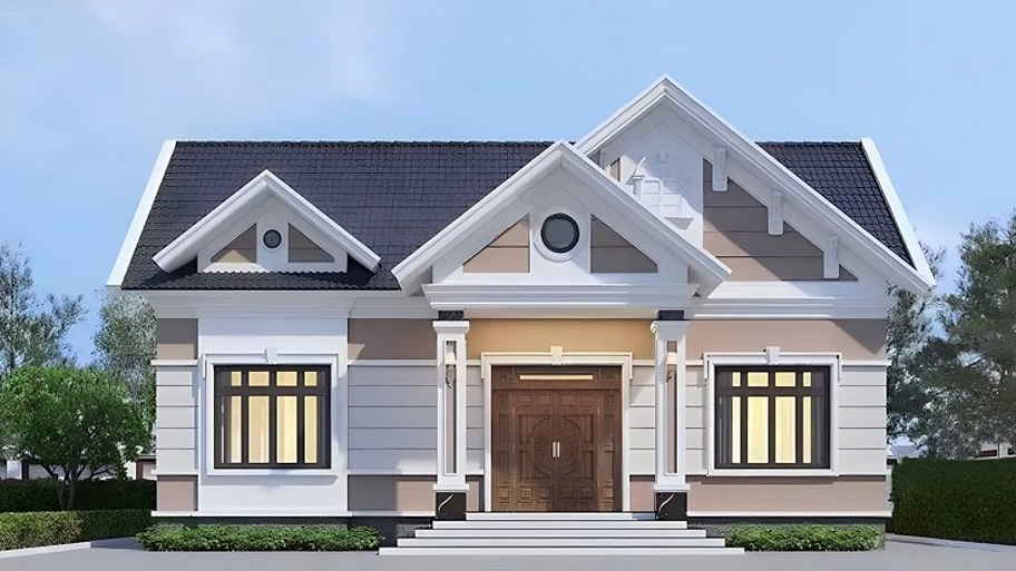 Thiết kế nhà mái Thái - Xu hướng thiết kế hiện đại và tiện nghi Mẫu nhà mái Thái 1 tầng