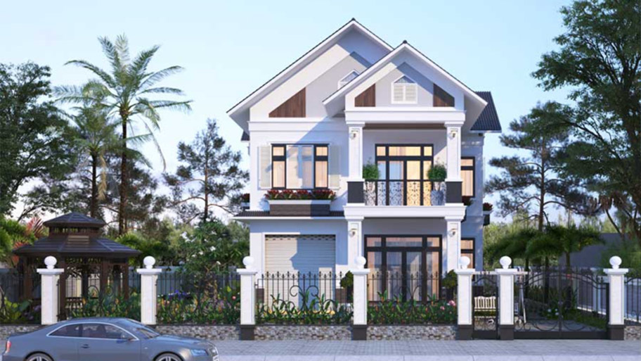 Thiết kế nhà mái Thái - Xu hướng thiết kế hiện đại và tiện nghi Mẫu nà mái Thái 2 tầng