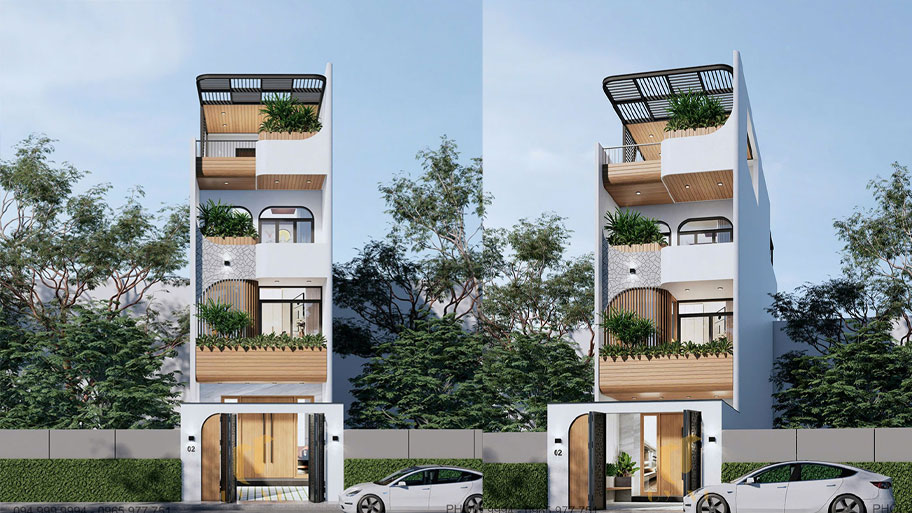 Vẻ đẹp của nhà ống - Ấn tượng từ cái nhìn đầu tiên Mẫu nhà ống đẹp 4 tầng