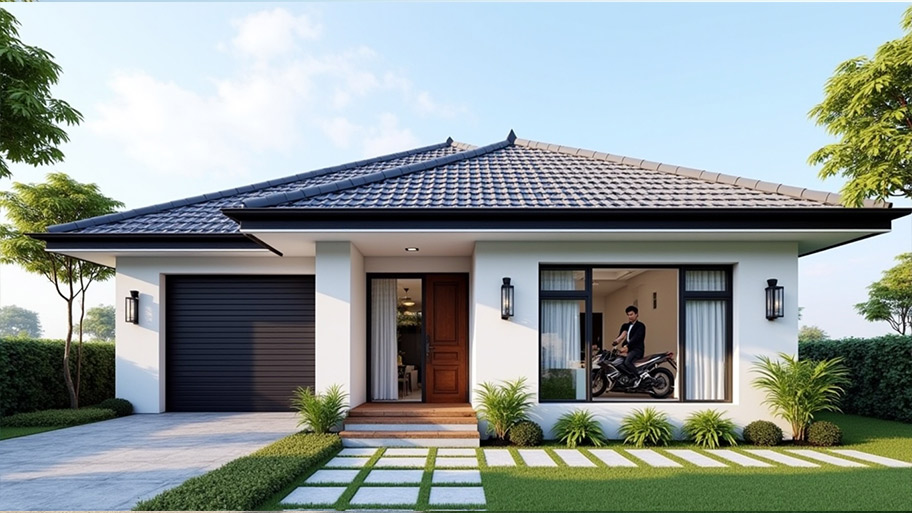Chiêm ngưỡng vẻ đẹp mê hồn của những mẫu thiết kế nhà chữ L 50m2 hiện nay Mẫu thiết kế nhà chữ L 1 tầng 50m2