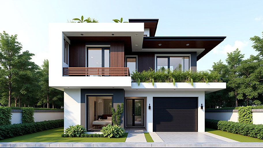 Chiêm ngưỡng vẻ đẹp mê hồn của những mẫu thiết kế nhà chữ L 50m2 hiện nay Mẫu thiết kế nhà chữ L 50m2 2 tầng