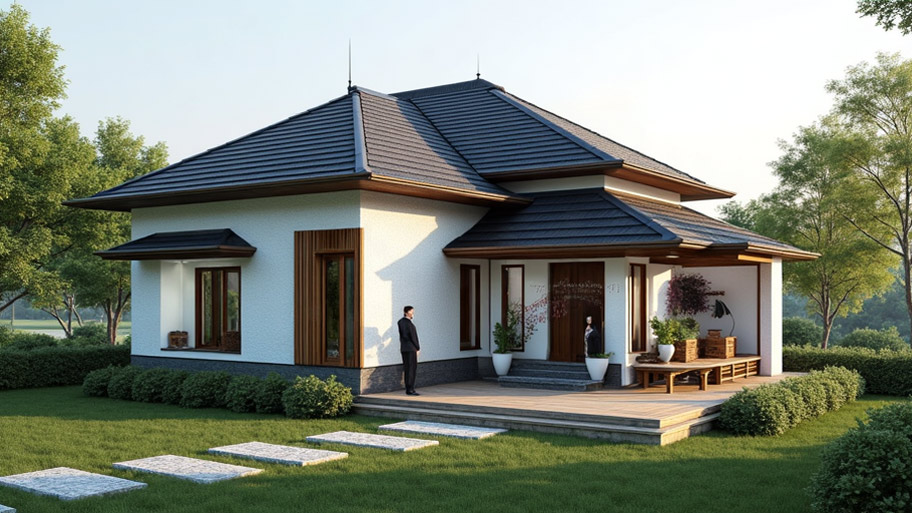 Chiêm ngưỡng vẻ đẹp mê hồn của những mẫu thiết kế nhà chữ L 50m2 hiện nay Mẫu thiết kế nhà chữ L 50m2 mái Nhật