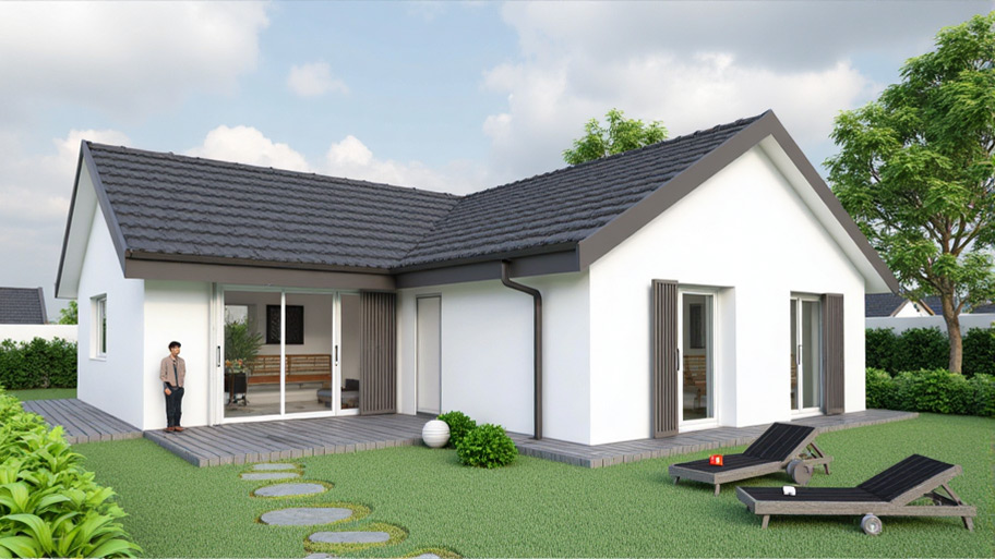 Chiêm ngưỡng vẻ đẹp mê hồn của những mẫu thiết kế nhà chữ L 50m2 hiện nay Mẫu thiết kế nhà chữ L 50m2 mái Thái