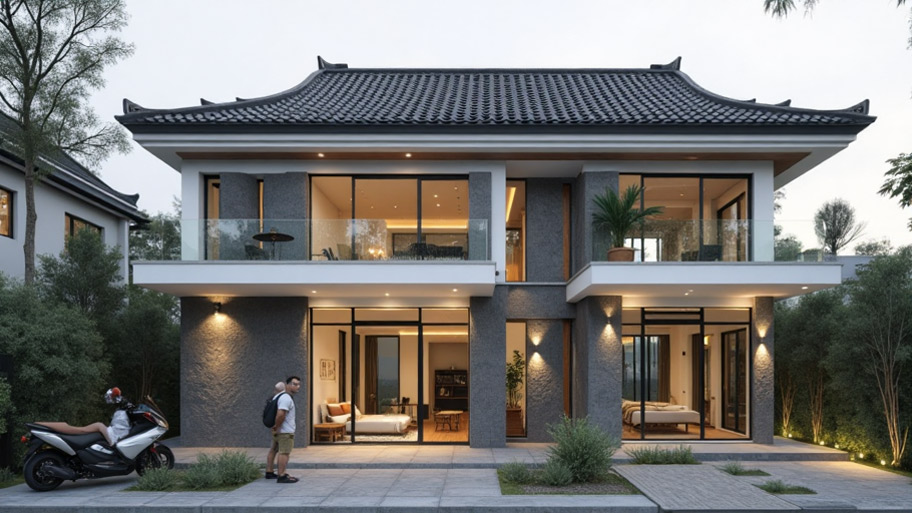 Chiêm ngưỡng vẻ đẹp mê hồn của những mẫu thiết kế nhà chữ L 50m2 hiện nay Mẫu thiết kế nhà chữ L 50m2 phong cách hiện đại