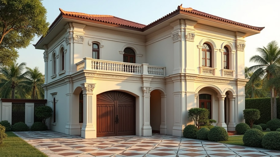 Chiêm ngưỡng vẻ đẹp mê hồn của những mẫu thiết kế nhà chữ L 50m2 hiện nay Mẫu thiết kế nhà chữ L 50m2 phong cách tân cổ điển