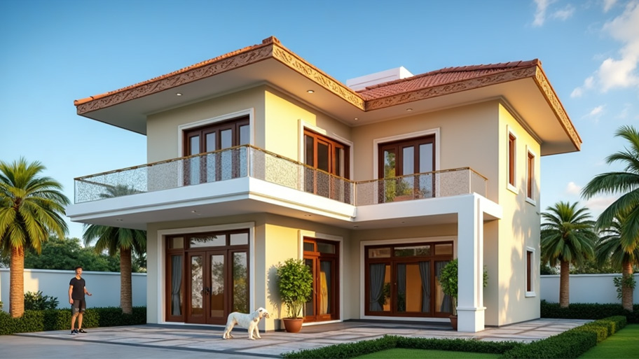 Tham khảo những mẫu thiết kế nhà chữ L 70m2 đẹp mê ly Mẫu thiết kế nhà chữ L 70m2 3 phòng ngủ