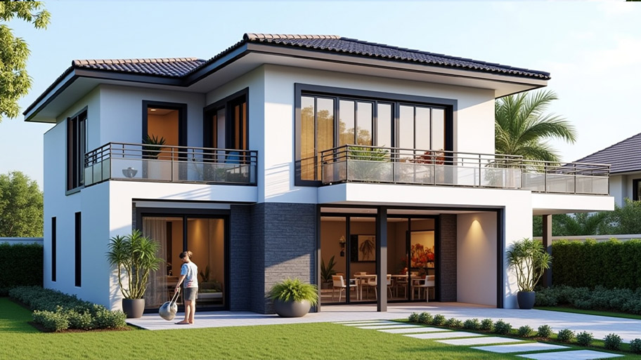 Tham khảo những mẫu thiết kế nhà chữ L 70m2 đẹp mê ly Mẫu thiết kế nhà hình chữ L 70m2 mái Nhật đẹp