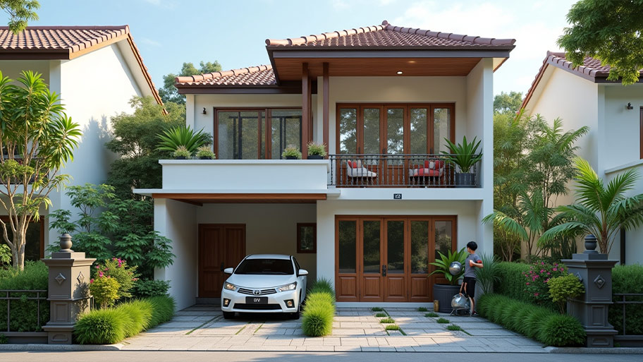 Tham khảo những mẫu thiết kế nhà chữ L 70m2 đẹp mê ly Mẫu thiết kế nhà chữ L 70m2 mái Nhật