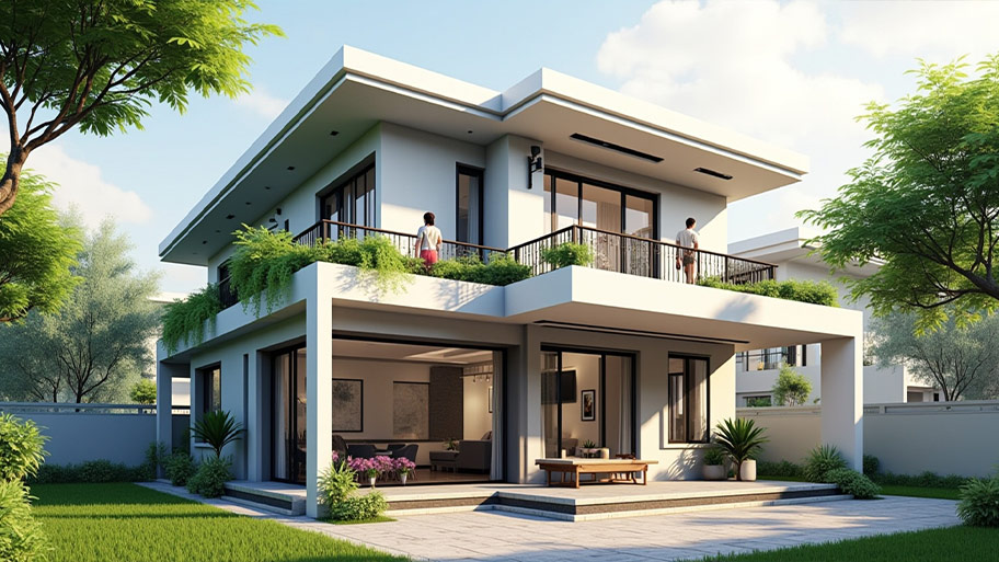 Khám phá top những mẫu thiết kế nhà chữ L 80m2 phổ biến hiện nay Mẫu thiết kế nhà chữ L 80m2 2 tầng