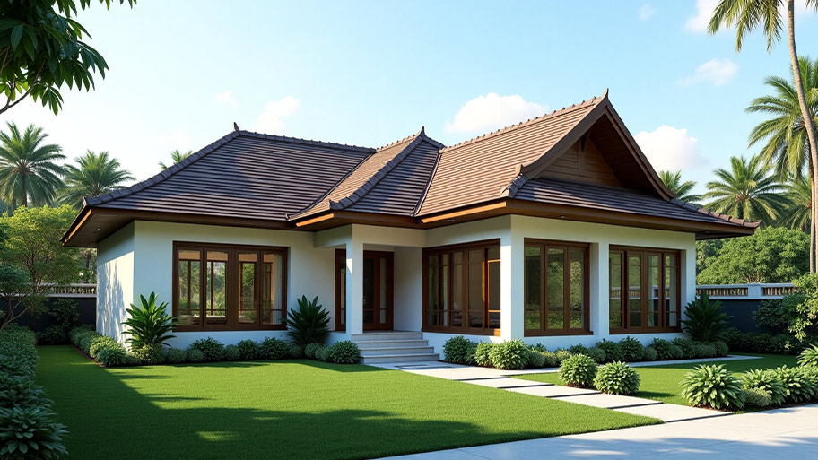 Khám phá top những mẫu thiết kế nhà chữ L 80m2 phổ biến hiện nay Mẫu thiết kế nhà chữ L 80m2 đẹp 1 phòng ngủ