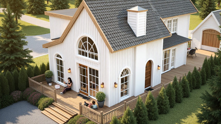 Khám phá top những mẫu thiết kế nhà chữ L 80m2 phổ biến hiện nay Mẫu thiết kế nhà chữ L 80m2 đẹp 1 tầng