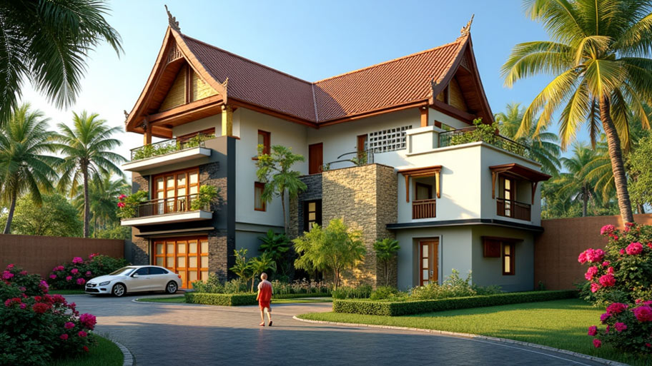 Khám phá top những mẫu thiết kế nhà chữ L 80m2 phổ biến hiện nay Mẫu thiết kế nhà chữ L 80m2 đẹp 3 tầng