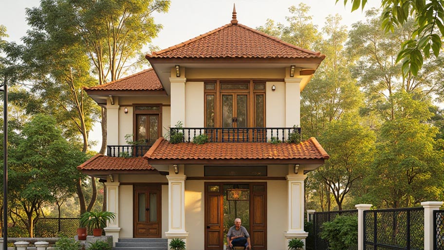 Chiêm ngưỡng vẻ đẹp mê hồn của những mẫu thiết kế nhà chữ L 50m2 hiện nay Mẫu thiết kế nhà đẹp chữ L 50m2 2 tầng