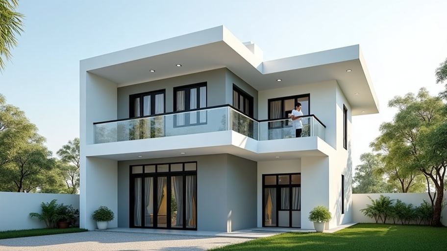 Chiêm ngưỡng vẻ đẹp mê hồn của những mẫu thiết kế nhà chữ L 50m2 hiện nay Mẫu thiết kế nhà đẹp chữ L 50m2 mái bằng