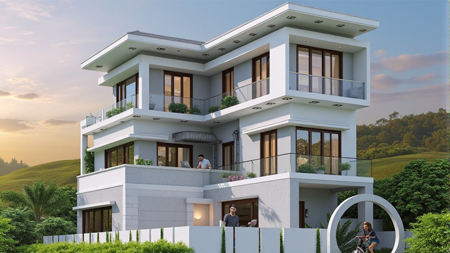 Chiêm ngưỡng vẻ đẹp mê hồn của những mẫu thiết kế nhà chữ L 50m2 hiện nay Mẫu thiết kế hình chữ L 50m2 3 tầng