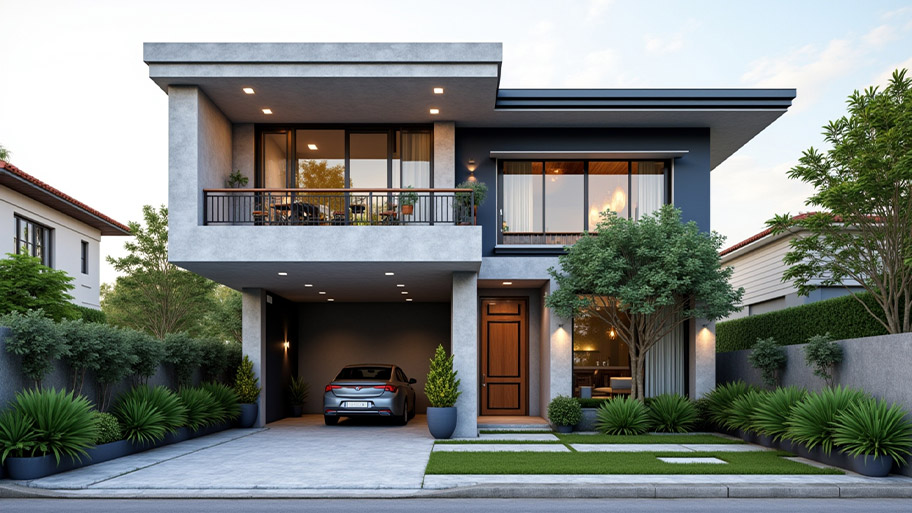 Chiêm ngưỡng vẻ đẹp mê hồn của những mẫu thiết kế nhà chữ L 50m2 hiện nay Mẫu thiết kế nhà hình chữ L 50m2 mái bằng đẹp
